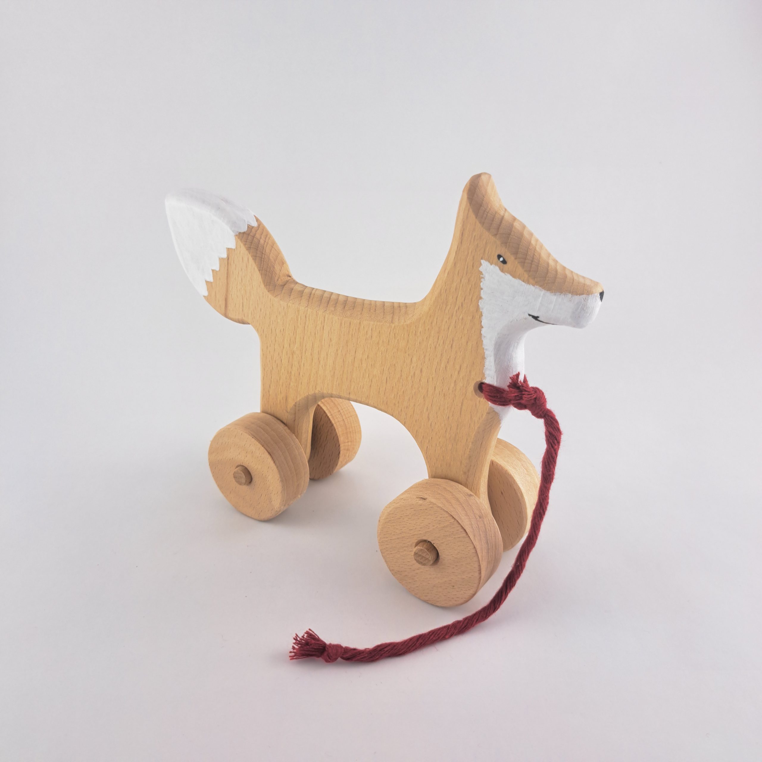 Renard en bois à tirer