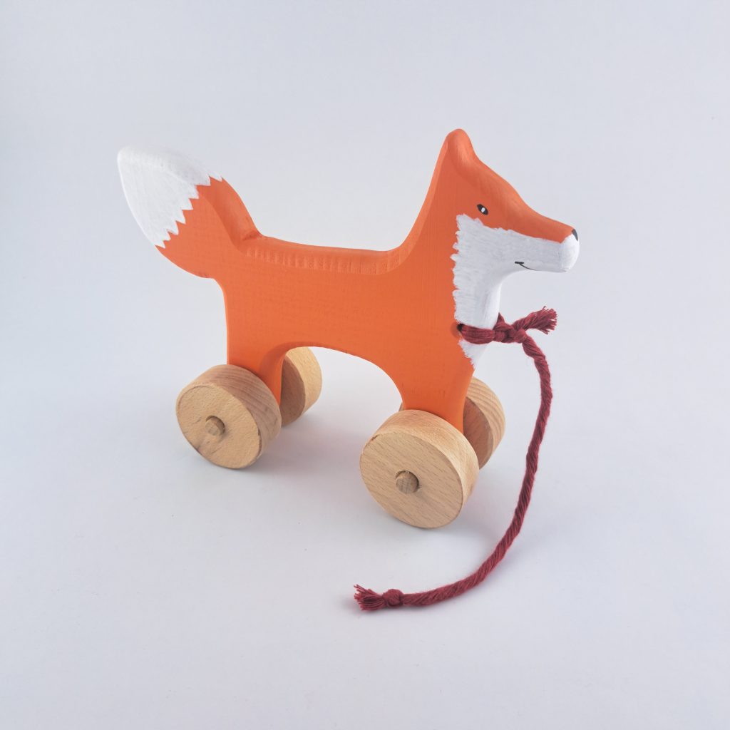 Renard en bois à tirer
